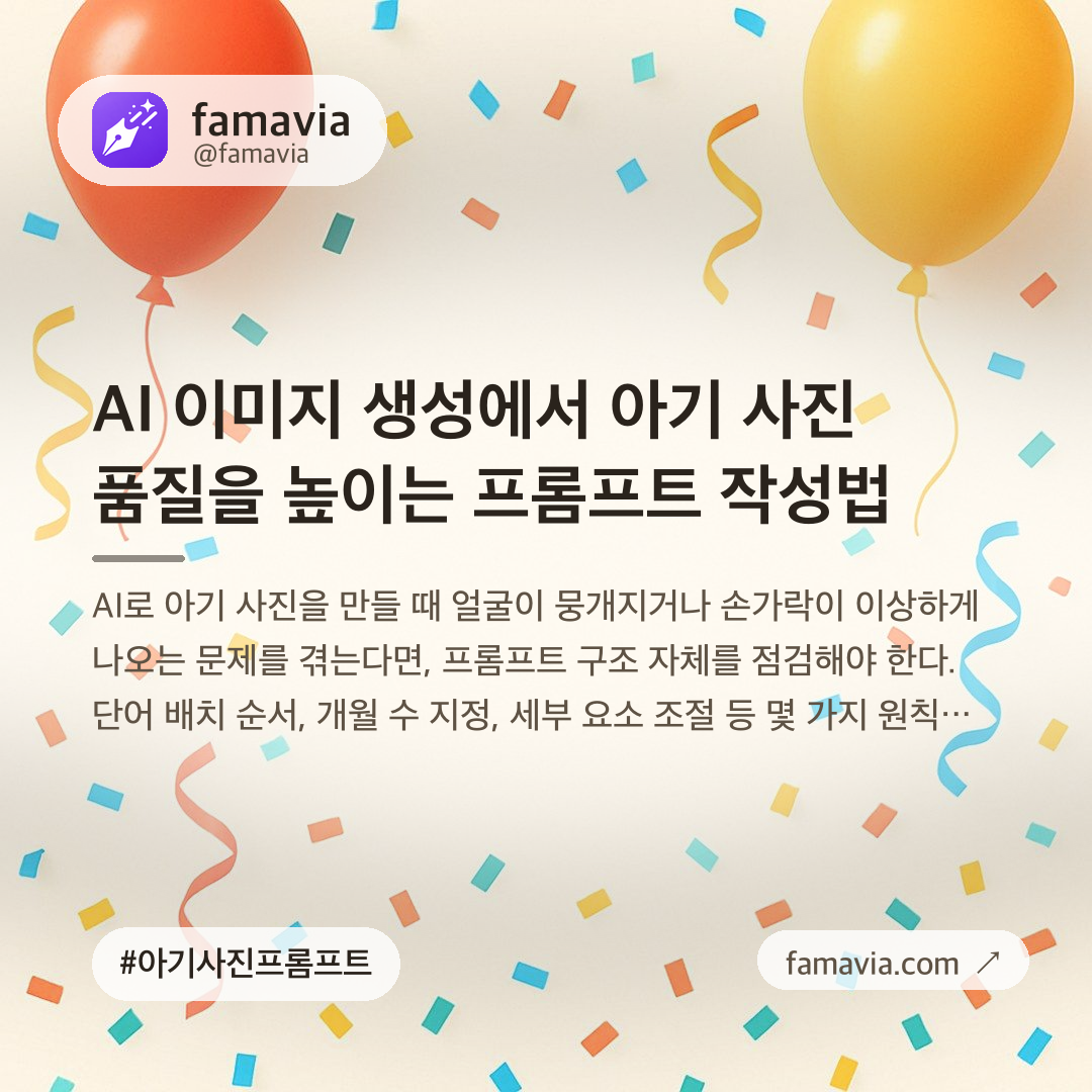 AI 이미지 생성에서 아기 사진 품질을 높이는 프롬프트 작성법